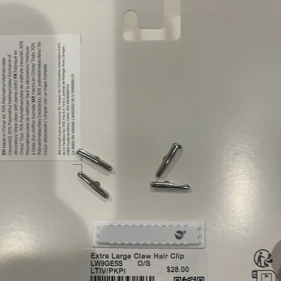 Lululemon Extra Large Claw Hair Clip with Pink Heart - Picture 2 of 2